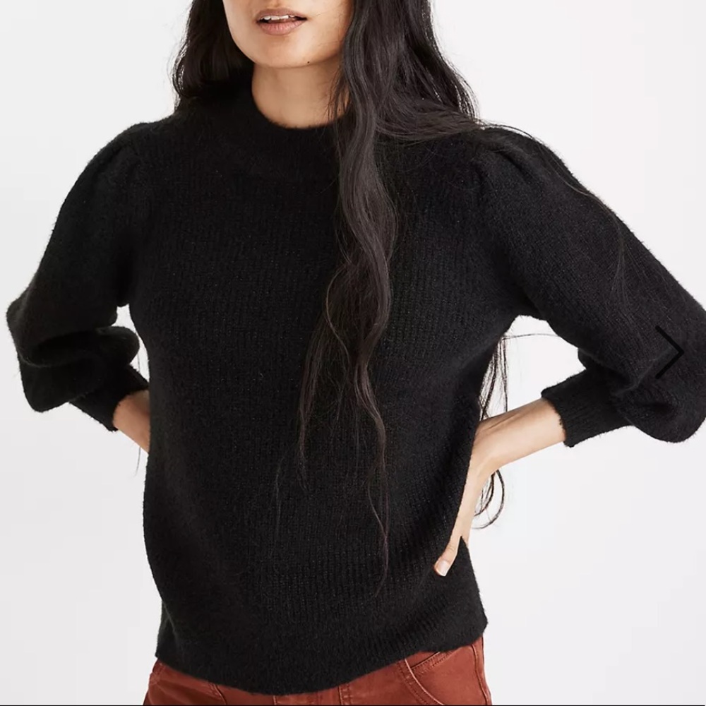 Madewell Eaton Puff-Sleeve Pullover Sweater Sz M